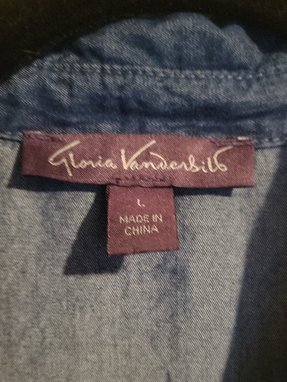 Gloria Vanderbilt Chambray Drawstring Shirt Dress - Denim Blue - Picture 2 of 4